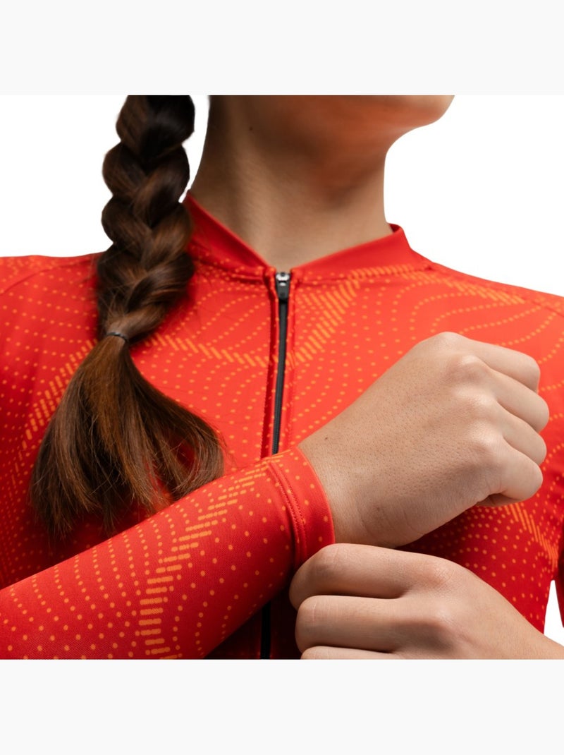 Maillot vélo manches longues femme cyclisme femme m2-w glandon Rouge - Kiabi