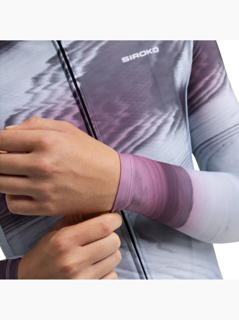 Maillot vélo manches longues femme cyclisme femme m2-w sancy Blanc Gris - Kiabi