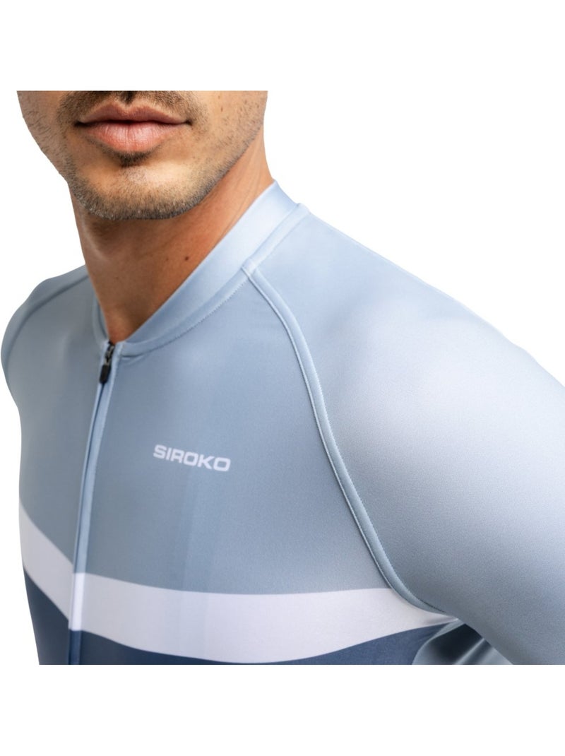 Maillot vélo manches longues homme cyclisme homme m2 jouxplane Bleu - Kiabi