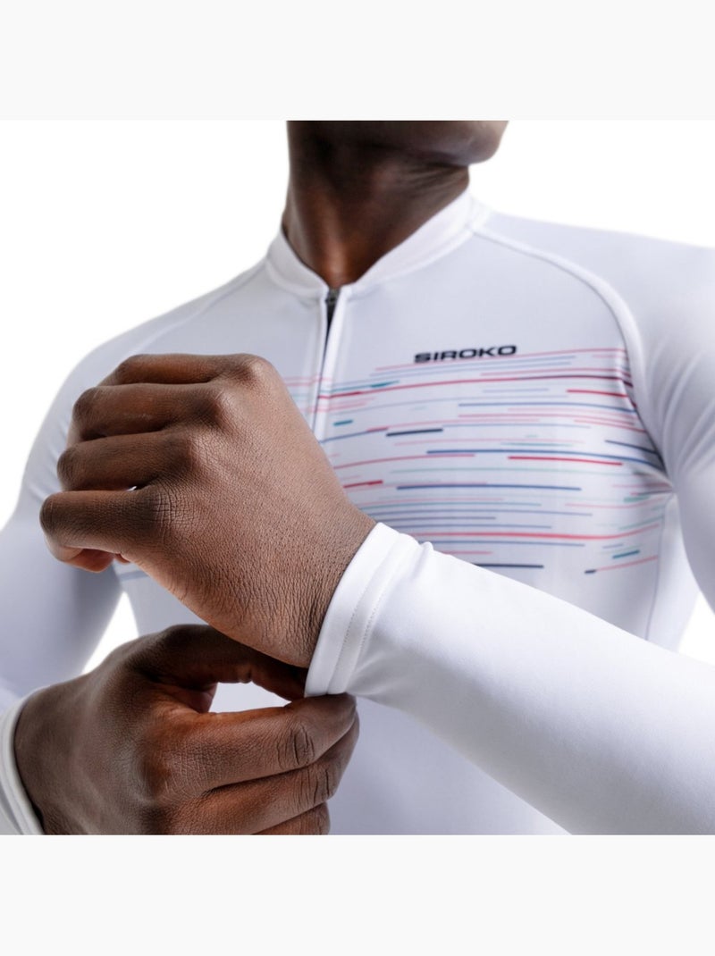 Maillot vélo manches longues homme cyclisme homme m2 noise Blanc - Kiabi