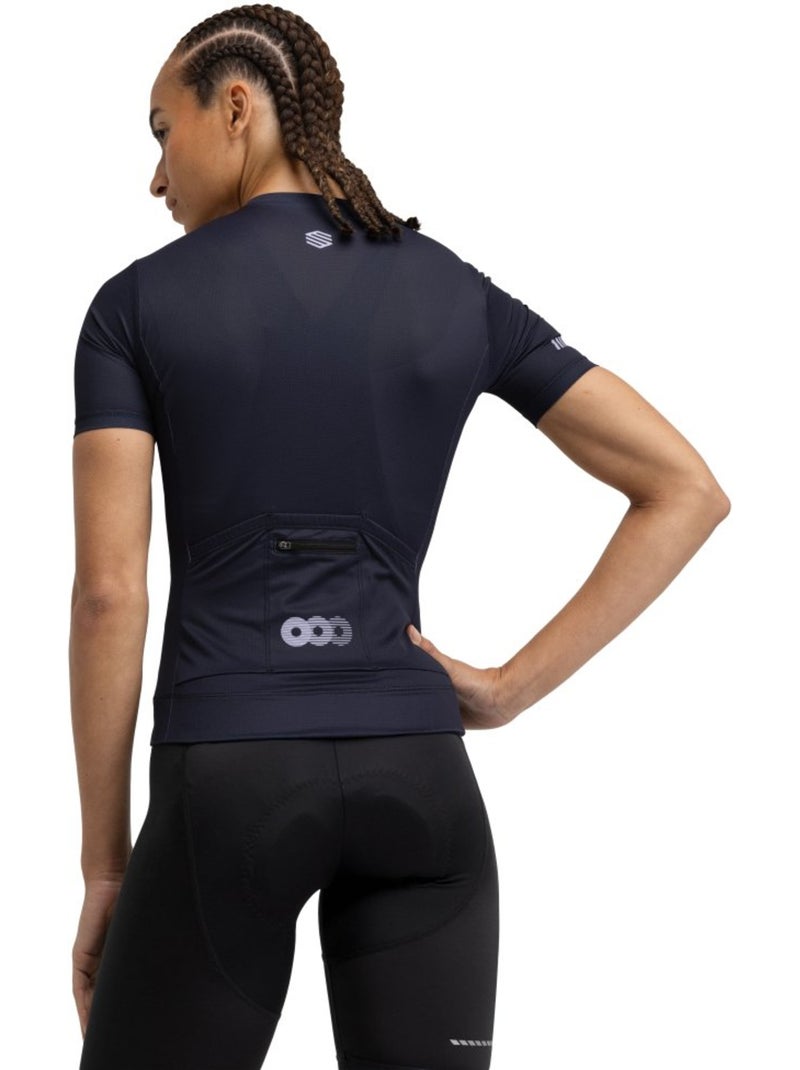 Maillot vélo mesh manches courtes femme cyclisme femme m8 route Noir - Kiabi