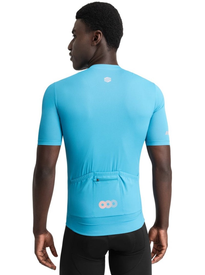 Maillot vélo mesh manches courtes homme cyclisme homme m8 environs Bleu clair - Kiabi