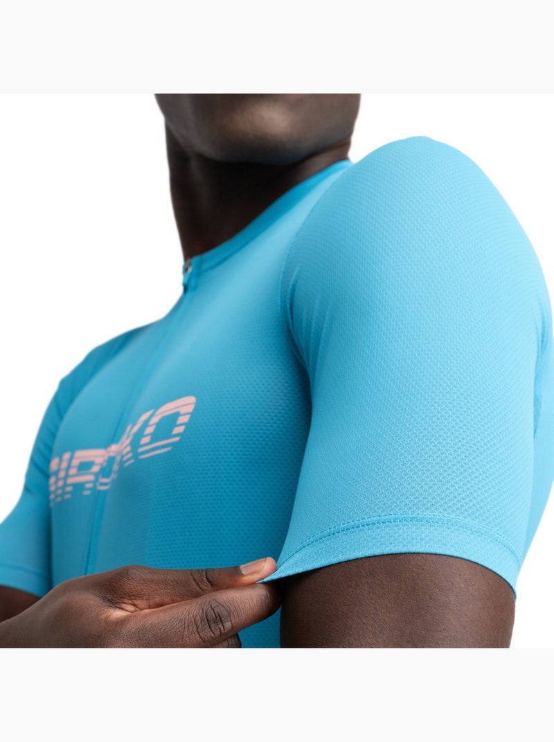 Maillot vélo mesh manches courtes homme cyclisme homme m8 environs Bleu clair - Kiabi