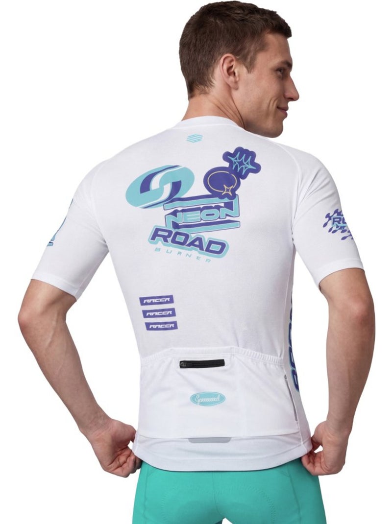 Maillot vélo mesh manches courtes homme cyclisme homme m8 nrc Bleu Blanc - Kiabi