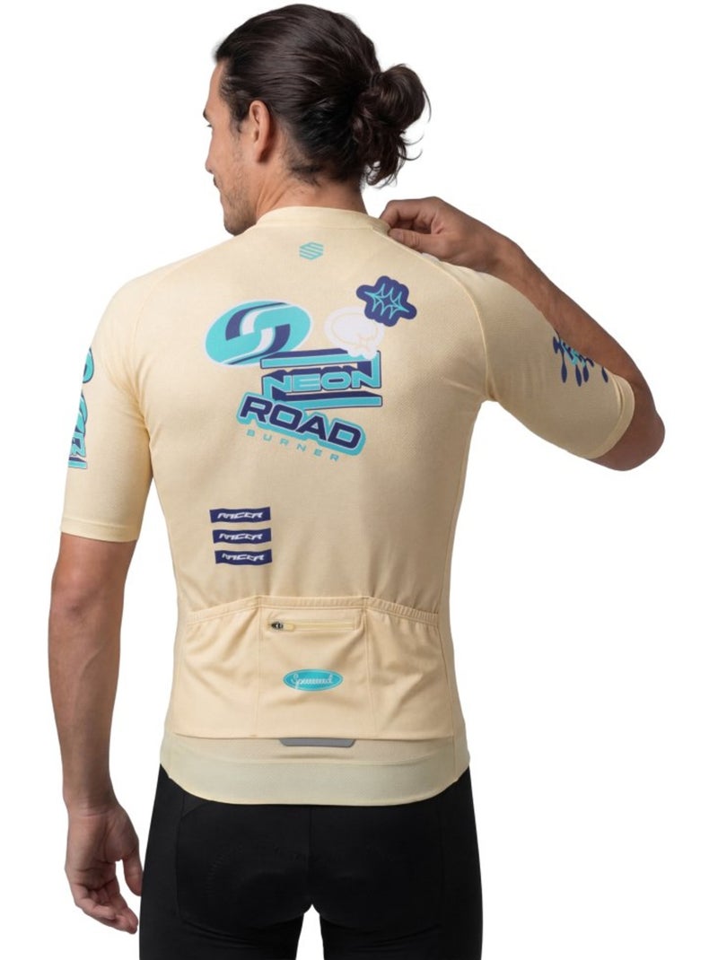 Maillot vélo mesh manches courtes homme cyclisme homme m8 nrc Jaune - Kiabi