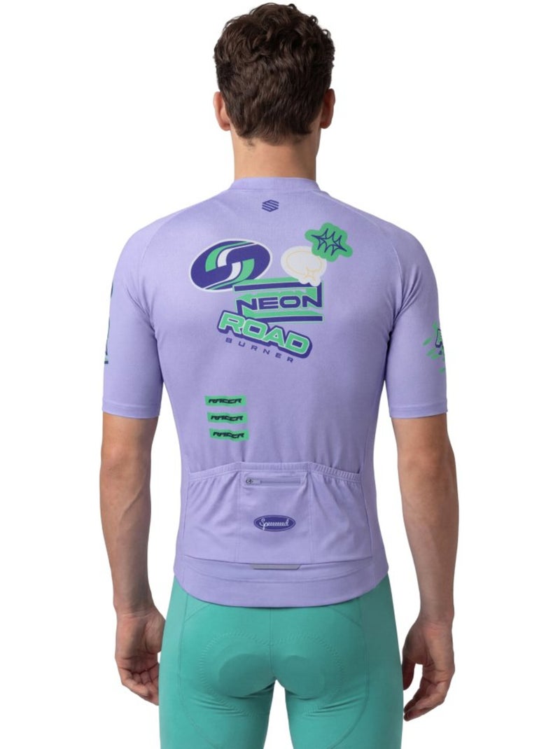 Maillot vélo mesh manches courtes homme cyclisme homme m8 nrc Violet - Kiabi