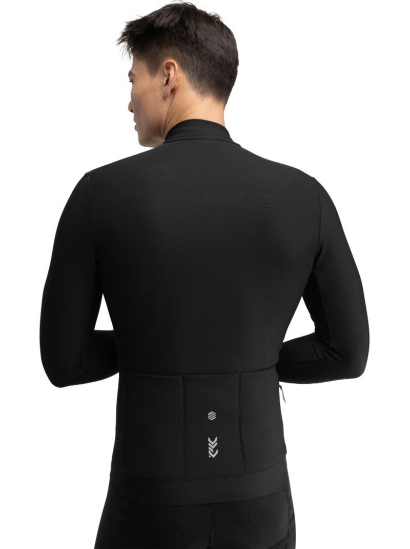 Maillot vélo thermique hiver homme cyclisme homme dw grotto Noir - Kiabi