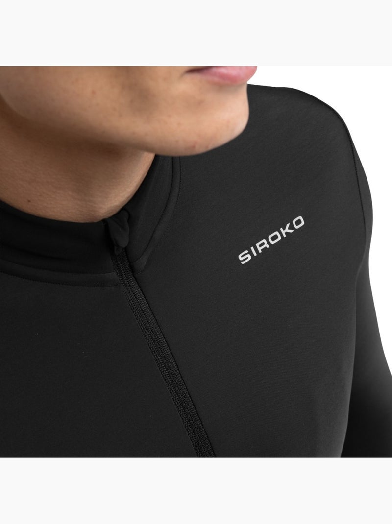 Maillot vélo thermique hiver homme cyclisme homme dw grotto Noir - Kiabi