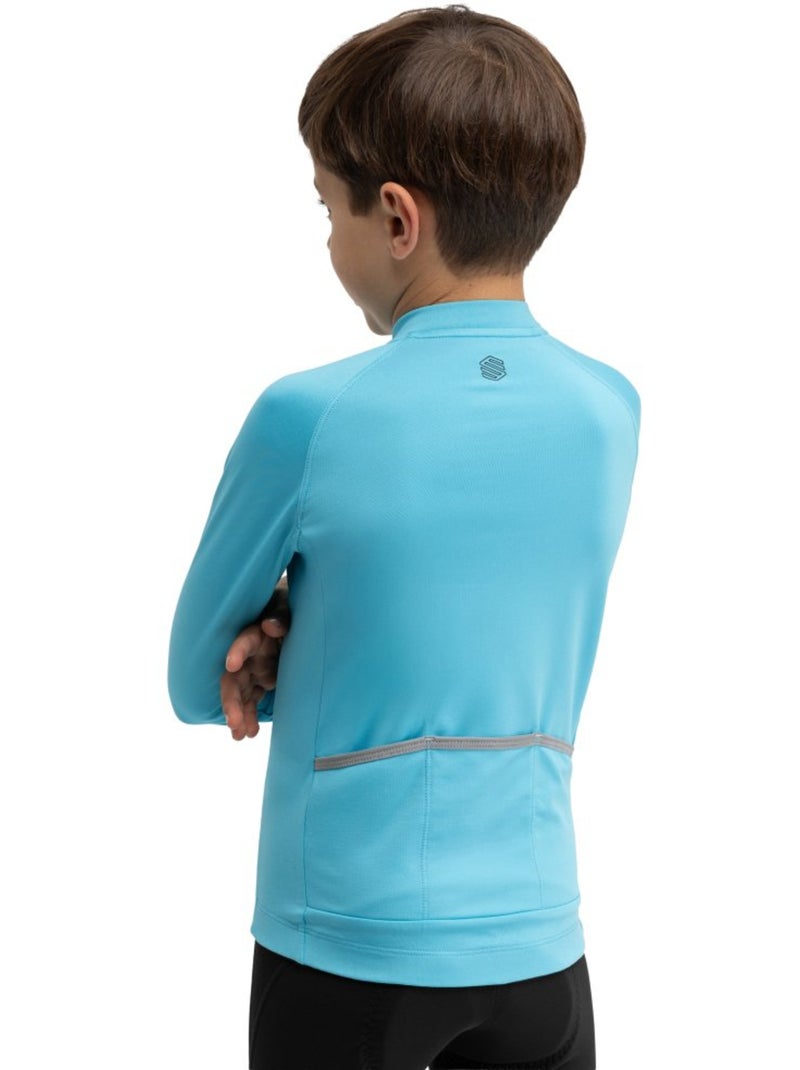 Maillot vélo thermique manches longues garçon cyclisme enfants k-core whip blu Bleu - Kiabi