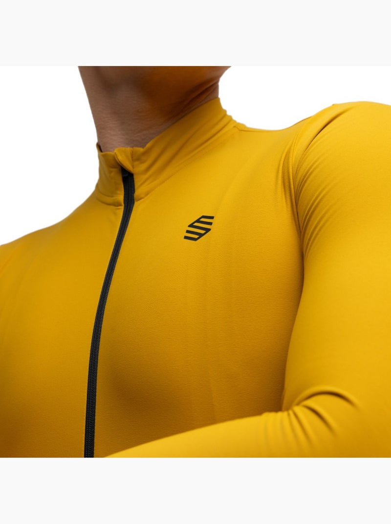 Maillot vélo thermique manches longues homme cyclisme homme m7 beixalis Jaune - Kiabi