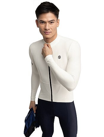 Maillot vélo thermique manches longues homme cyclisme homme m7 egret