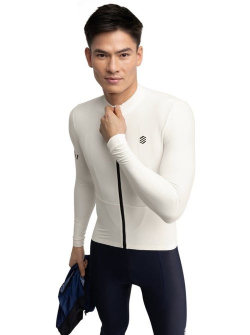Maillot vélo thermique manches longues homme cyclisme homme m7 egret - Kiabi