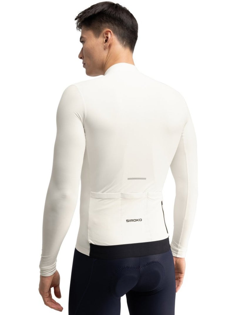 Maillot vélo thermique manches longues homme cyclisme homme m7 egret Blanc - Kiabi