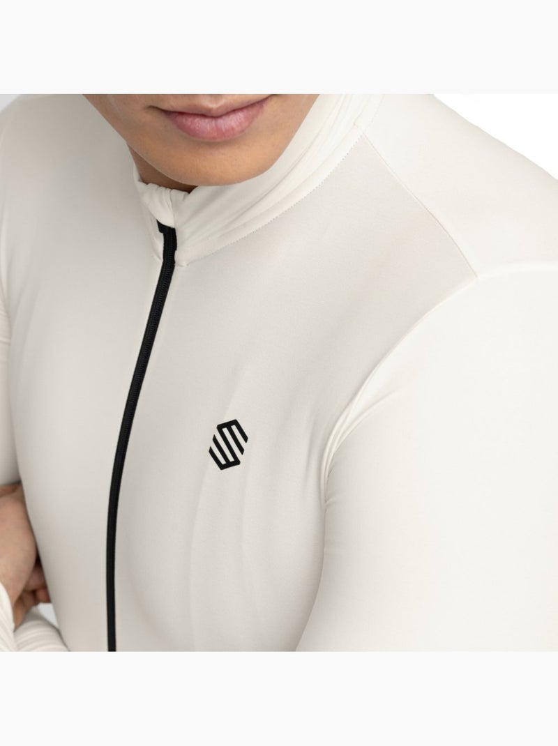 Maillot vélo thermique manches longues homme cyclisme homme m7 egret Blanc - Kiabi