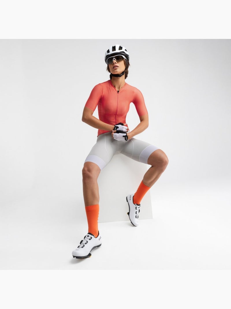 Maillot vélo ultraléger femme cyclisme femme srx peche Corail - Kiabi
