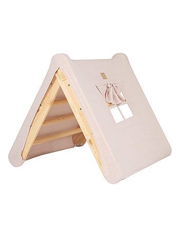 Maison avec échelle pliable pour enfants, pour la chambre. Lin, Coton, Maison, Échelle