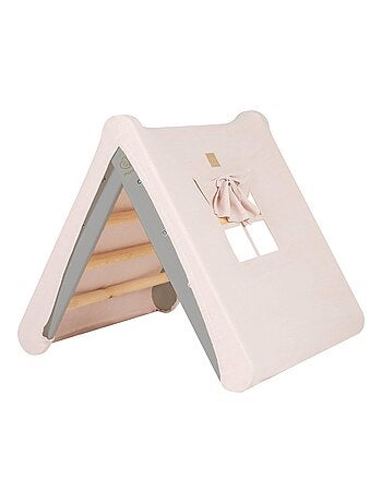 Maison avec échelle pliable pour enfants, pour la chambre. Lin, Coton, Maison, Échelle