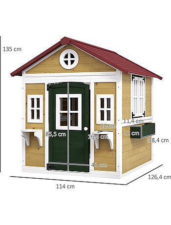 Maison de jeux enfant - jeu plein air maisonnette enfant - bois