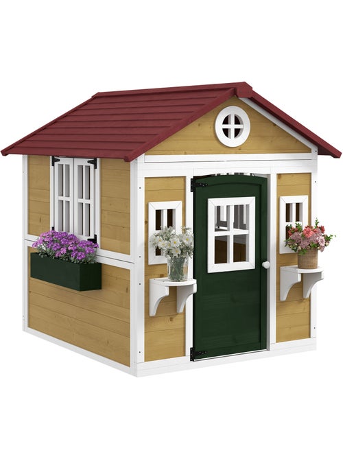 Maison de jeux enfant - jeu plein air maisonnette enfant - bois - Kiabi