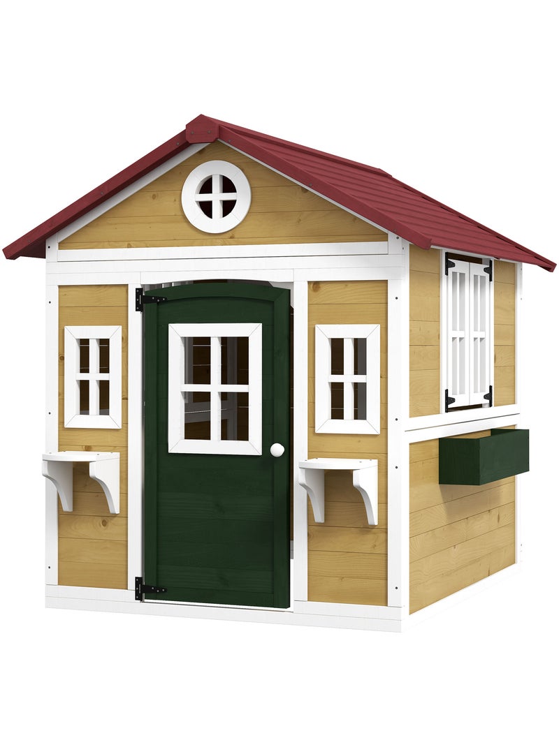 Maison de jeux enfant - jeu plein air maisonnette enfant - bois Beige - Kiabi