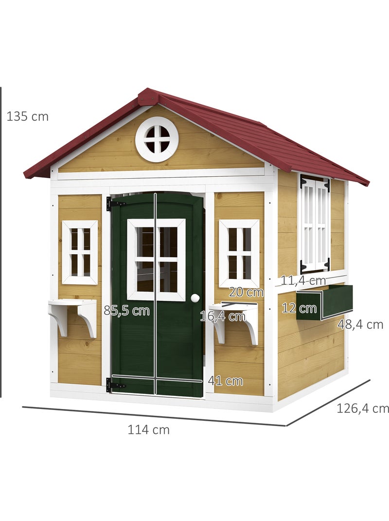 Maison de jeux enfant - jeu plein air maisonnette enfant - bois Beige - Kiabi