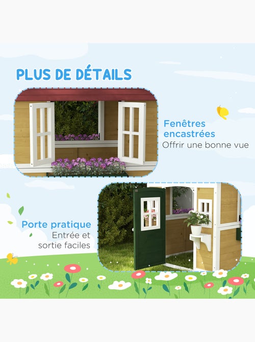 Maison de jeux enfant - jeu plein air maisonnette enfant - bois - Kiabi