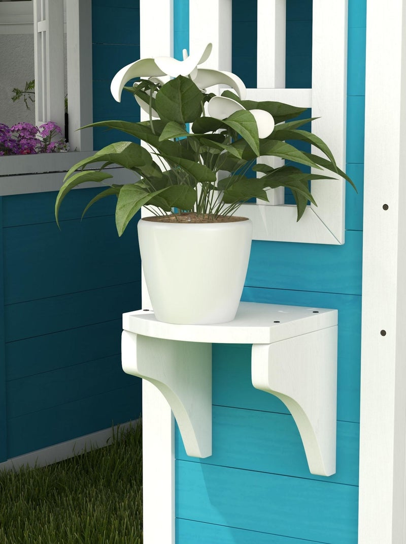 Maison de jeux enfant - jeu plein air maisonnette enfant - bois blanc bleu Bleu - Kiabi