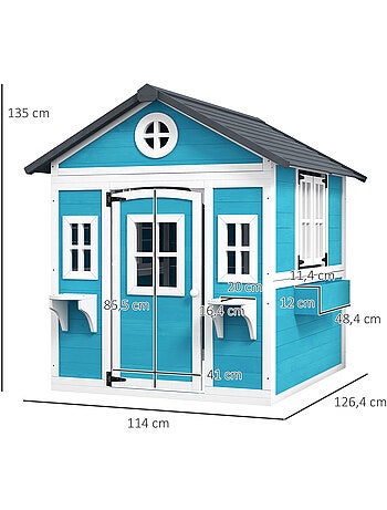 Maison de jeux enfant - jeu plein air maisonnette enfant - bois