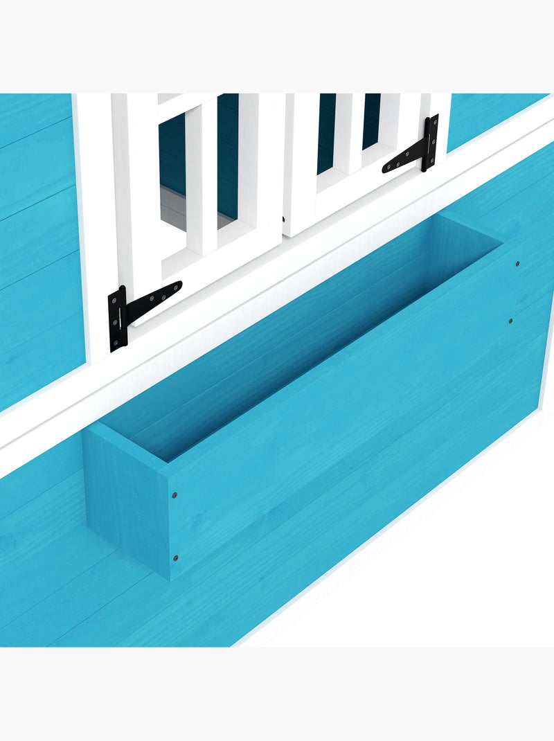 Maison de jeux enfant - jeu plein air maisonnette enfant - bois Bleu Bleu - Kiabi