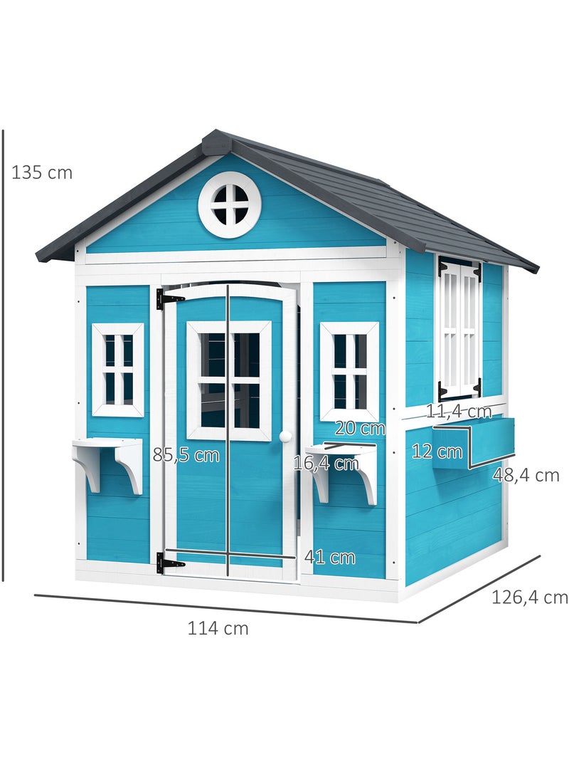 Maison de jeux enfant - jeu plein air maisonnette enfant - bois Bleu Bleu - Kiabi