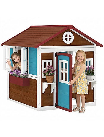 Maison de jeux enfant - jeu plein air maisonnette enfant - bois