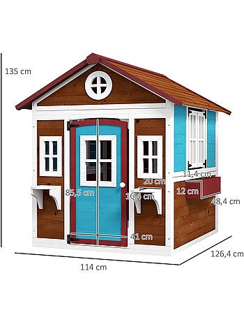 Maison de jeux enfant - jeu plein air maisonnette enfant - bois
