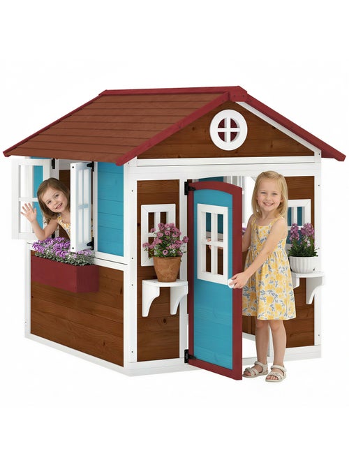 Maison de jeux enfant - jeu plein air maisonnette enfant - bois - Kiabi