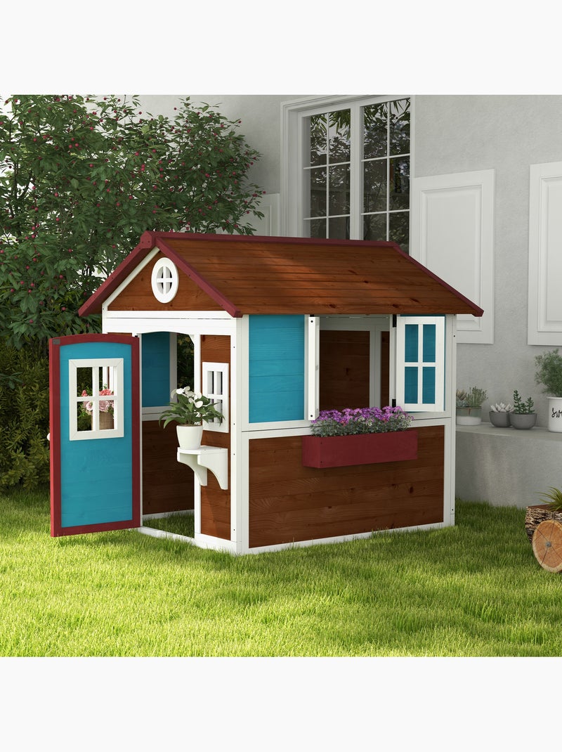 Maison de jeux enfant - jeu plein air maisonnette enfant - bois Marron - Kiabi
