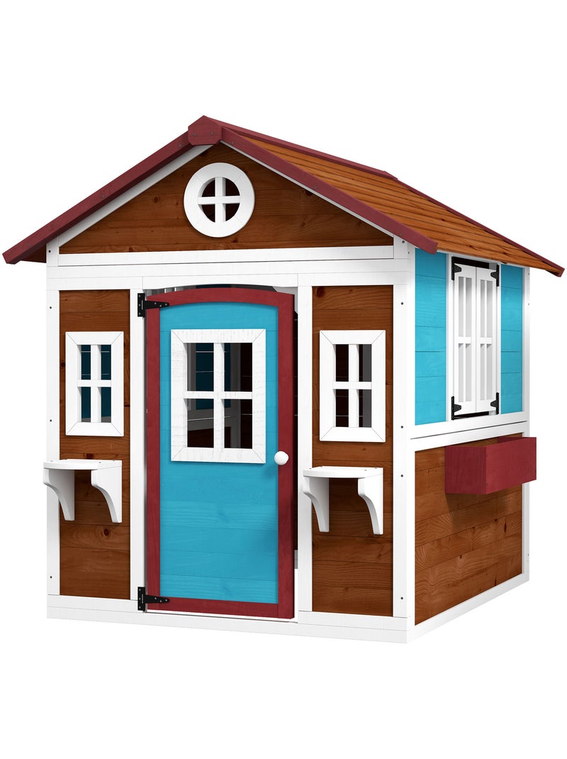 Maison de jeux enfant - jeu plein air maisonnette enfant - bois Marron - Kiabi