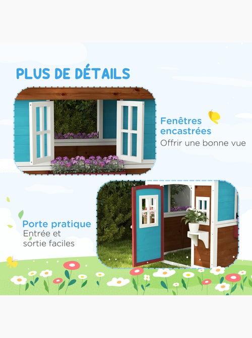 Maison de jeux enfant - jeu plein air maisonnette enfant - bois - Kiabi