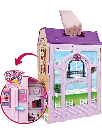 Maison de poupée avec poupée de 30 cm et plus de 60 accessoires isabella