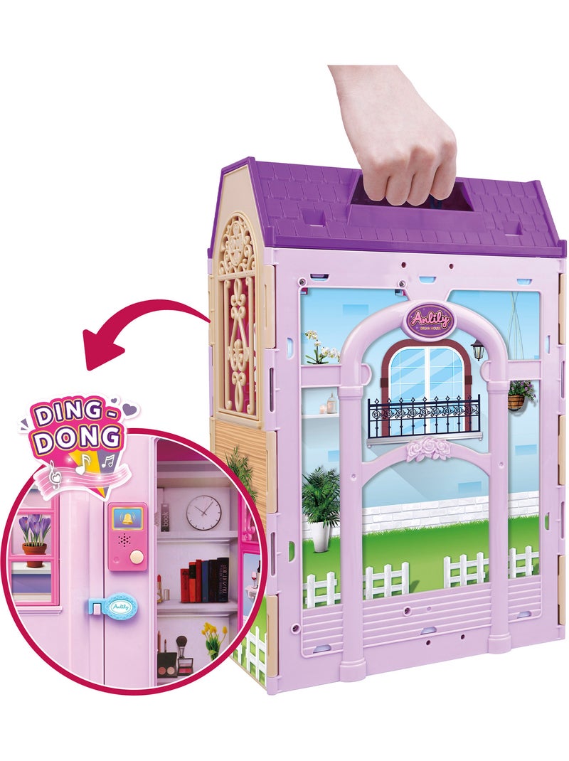 Maison de poupée avec poupée de 30 cm et plus de 60 accessoires isabella N/A - Kiabi