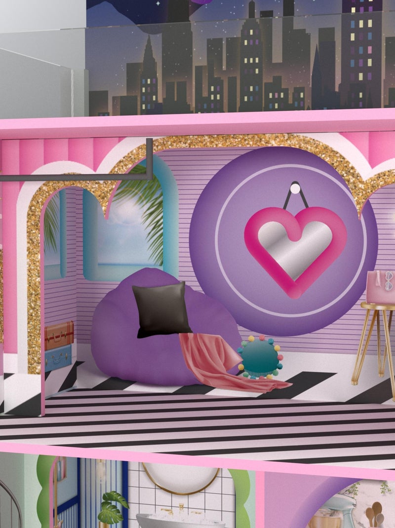 Maison de poupée en bois enfant 3 étages avec 16 accessoires Dreamland Sunset N/A - Kiabi