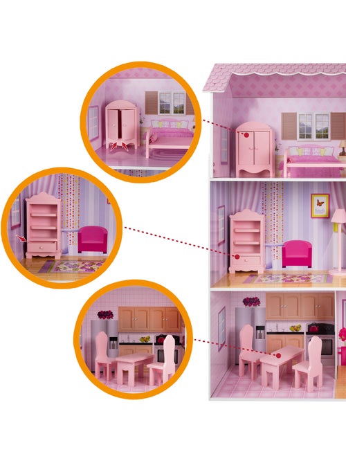 Maison de poupée en bois woomax - Kiabi