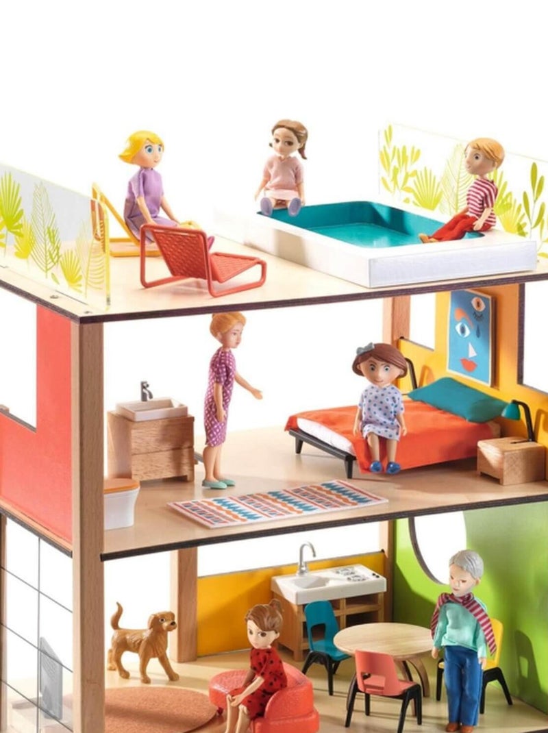Maison de poupées meublée : City House N/A - Kiabi