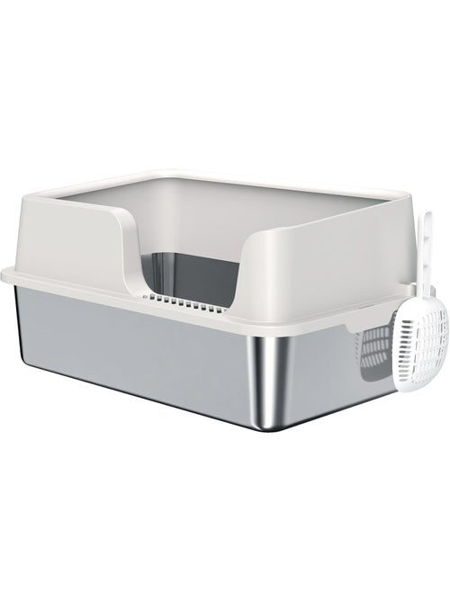 Maison de toilette bac à litière 60 x 40 x 28 cm gris clair - Kiabi Maison de toilette bac à litière 60 x 40 x 28 cm gris clair - Kiabi
