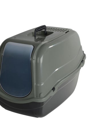 Maison de toilette Bac a litiere chat vert/anthracite