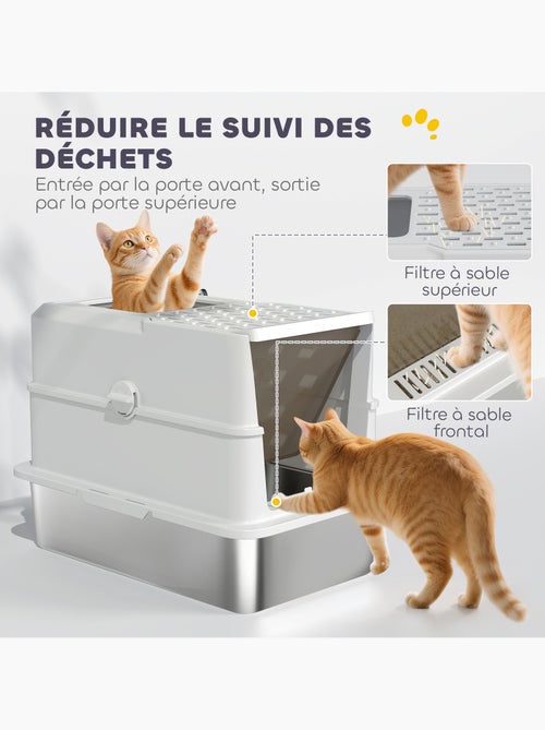 Maison de toilette bac à litière fermé acier inox gris clair - Kiabi Maison de toilette bac à litière fermé acier inox gris clair - Kiabi