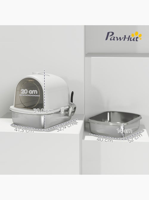 Maison de toilette bac à litière fermé acier inox pp - Kiabi Maison de toilette bac à litière fermé acier inox pp - Kiabi