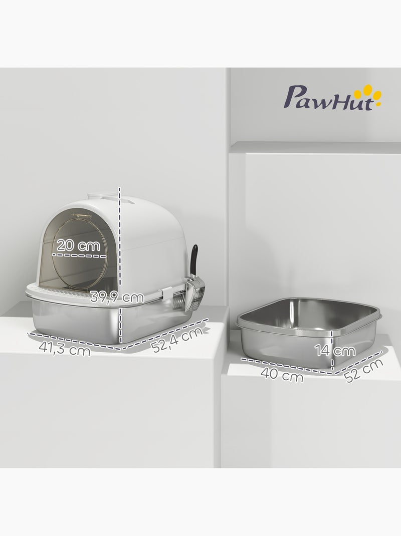 Maison de toilette bac à litière fermé acier inox pp Blanc Blanc - Kiabi