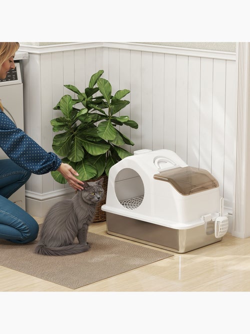 Maison de toilette chat - pelle, poignée - acier inox plastique - Kiabi Maison de toilette chat - pelle, poignée - acier inox plastique - Kiabi