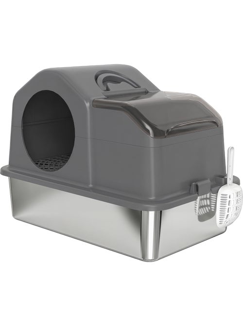 Maison de toilette chat - pelle, poignée - acier inox plastique - Kiabi Maison de toilette chat - pelle, poignée - acier inox plastique - Kiabi
