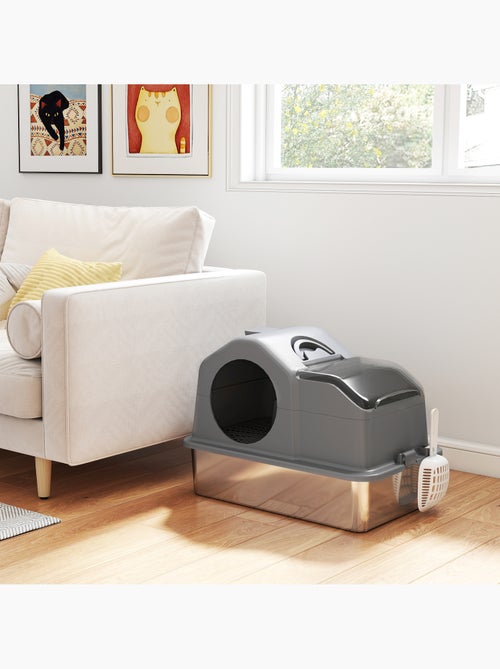 Maison de toilette chat - pelle, poignée - acier inox plastique - Kiabi Maison de toilette chat - pelle, poignée - acier inox plastique - Kiabi