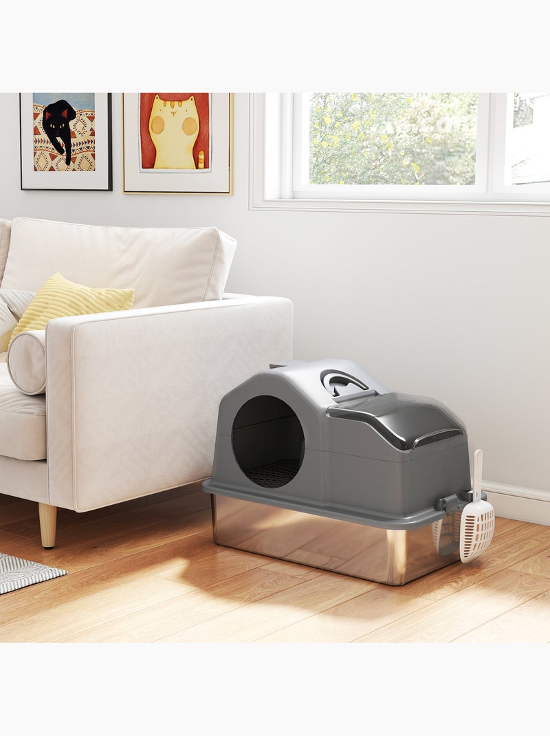 Maison de toilette chat - pelle, poignée - acier inox plastique Gris - Kiabi